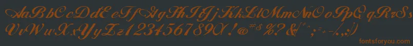 WhimsiScriptSsk Font – Brown Fonts on Black Background