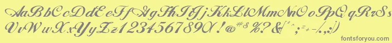 フォントWhimsiScriptSsk – 黄色の背景に灰色の文字