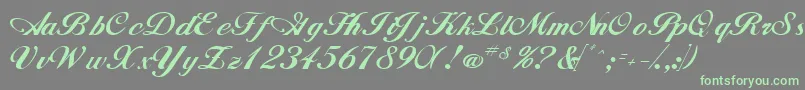 WhimsiScriptSsk Font – Green Fonts on Gray Background