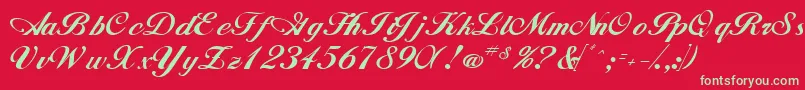 WhimsiScriptSsk Font – Green Fonts on Red Background