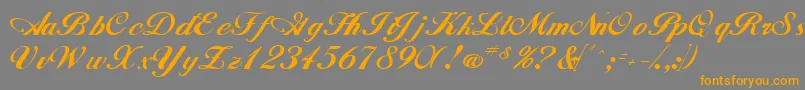 WhimsiScriptSsk Font – Orange Fonts on Gray Background