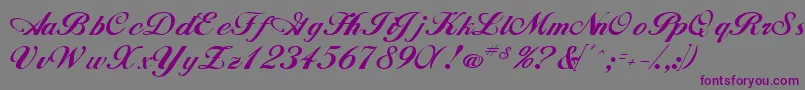 WhimsiScriptSsk-Schriftart – Violette Schriften auf grauem Hintergrund