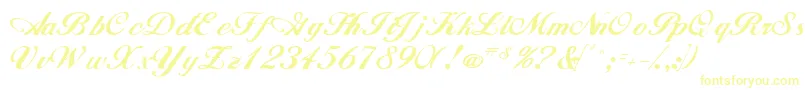 WhimsiScriptSsk Font – Yellow Fonts on White Background