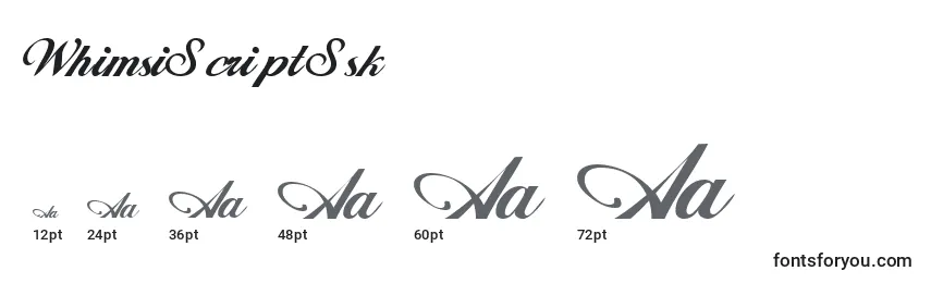 WhimsiScriptSsk Font Sizes