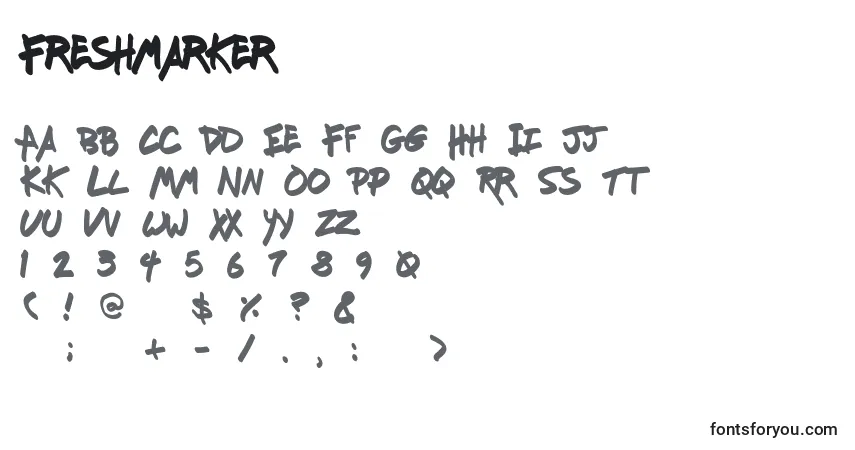 Schriftart Freshmarker – Alphabet, Zahlen, spezielle Symbole