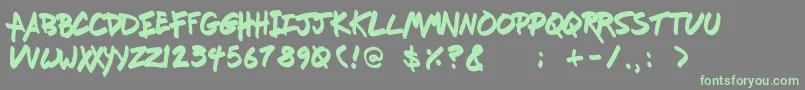 Freshmarkerフォントについての詳細 フォントFreshmarker – 灰色の背景に緑のフォント