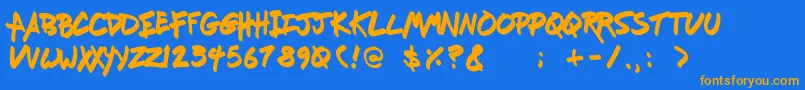 Freshmarker Font – Orange Fonts on Blue Background