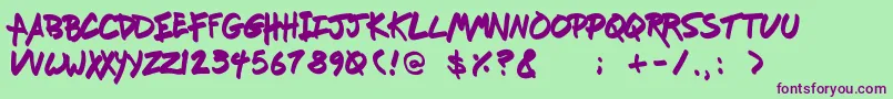 Freshmarker Font – Purple Fonts on Green Background