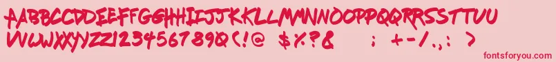 Freshmarker Font – Red Fonts on Pink Background