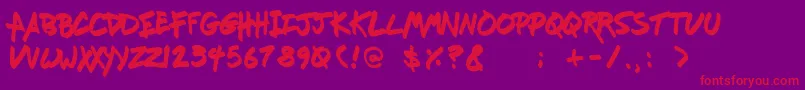 フォントFreshmarker – 紫の背景に赤い文字