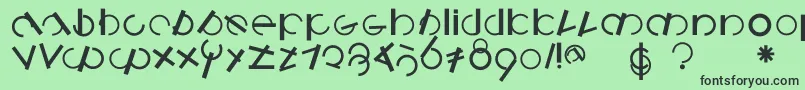 Logomatiquebold Font – Black Fonts on Green Background