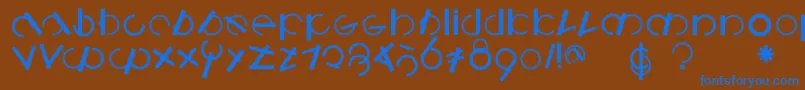 Logomatiquebold Font – Blue Fonts on Brown Background