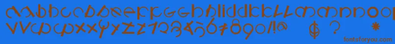 Шрифт Logomatiquebold – коричневые шрифты на синем фоне