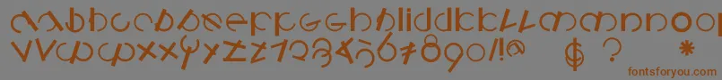Шрифт Logomatiquebold – коричневые шрифты на сером фоне
