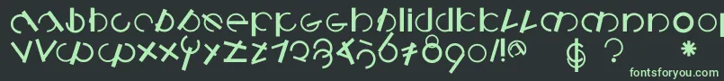 Шрифт Logomatiquebold – зелёные шрифты на чёрном фоне