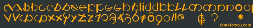 Logomatiquebold-fontti – oranssit fontit mustalla taustalla