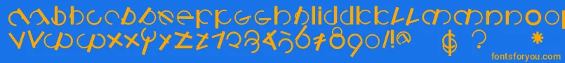 Fonte Logomatiquebold – fontes laranjas em um fundo azul