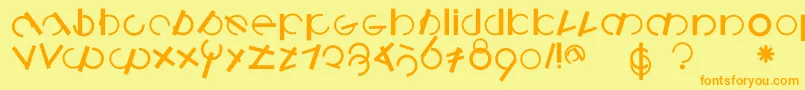 Logomatiquebold Font – Orange Fonts on Yellow Background