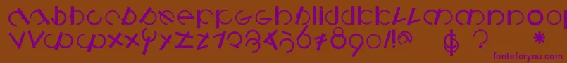 Logomatiquebold Font – Purple Fonts on Brown Background