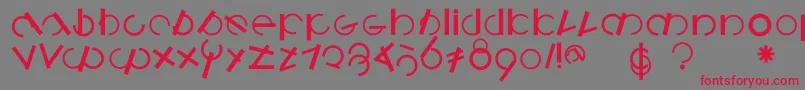 Logomatiquebold-Schriftart – Rote Schriften auf grauem Hintergrund