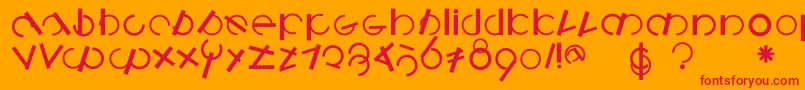 Logomatiquebold Font – Red Fonts on Orange Background