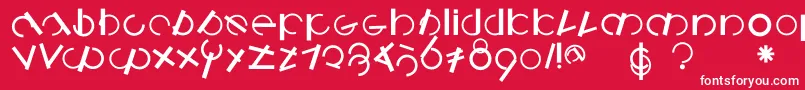 Шрифт Logomatiquebold – белые шрифты на красном фоне