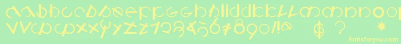 Logomatiquebold Font – Yellow Fonts on Green Background
