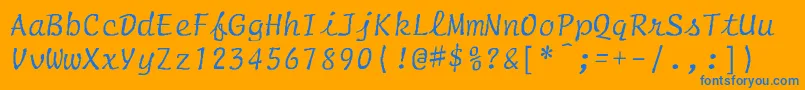 ScriptNormalItalic Font – Blue Fonts on Orange Background