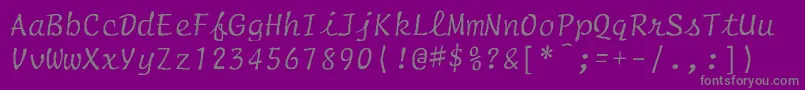 fuente ScriptNormalItalic – Fuentes Grises Sobre Fondo Morado