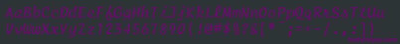 ScriptNormalItalic Font – Purple Fonts on Black Background