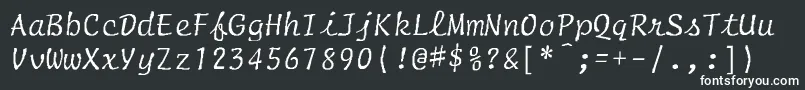 フォントScriptNormalItalic – 白い文字