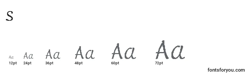 ScriptNormalItalic Font Sizes