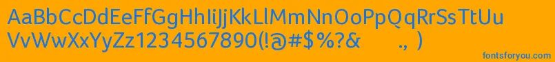 FocoRegular Font – Blue Fonts on Orange Background