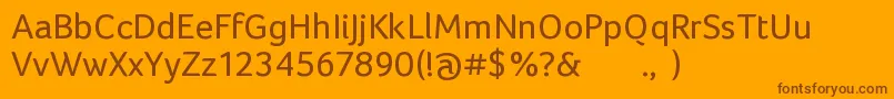 FocoRegular Font – Brown Fonts on Orange Background