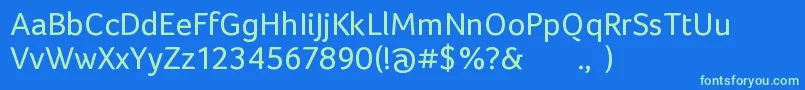 FocoRegular Font – Green Fonts on Blue Background