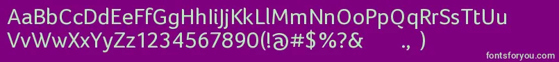 FocoRegular Font – Green Fonts on Purple Background