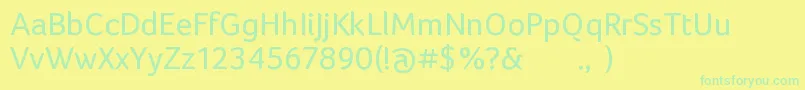 fuente FocoRegular – Fuentes Verdes Sobre Fondo Amarillo