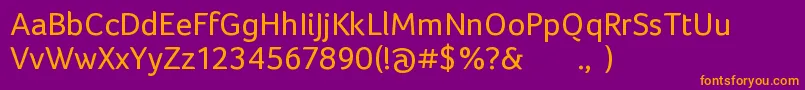 FocoRegular Font – Orange Fonts on Purple Background