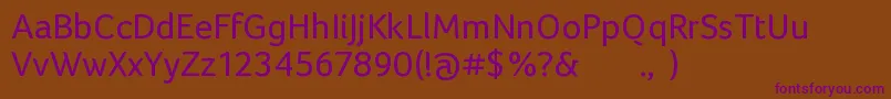 FocoRegular Font – Purple Fonts on Brown Background