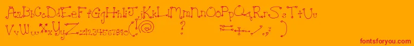Hartache Font – Red Fonts on Orange Background