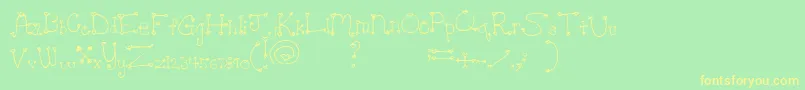 Hartache Font – Yellow Fonts on Green Background