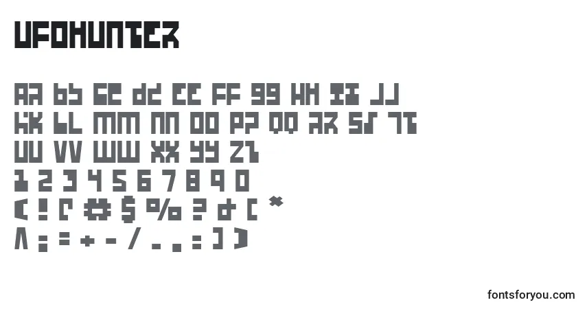 Schriftart Ufohunter – Alphabet, Zahlen, spezielle Symbole