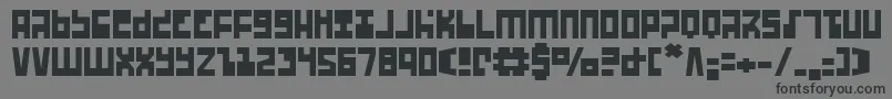 Czcionka Ufohunter – czarne czcionki na szarym tle