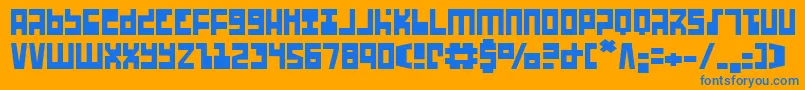 Ufohunter Font – Blue Fonts on Orange Background