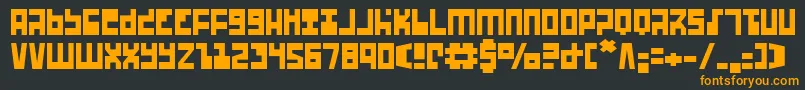 フォントUfohunter – 黒い背景にオレンジの文字