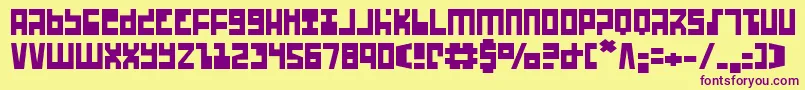 Czcionka Ufohunter – fioletowe czcionki na żółtym tle