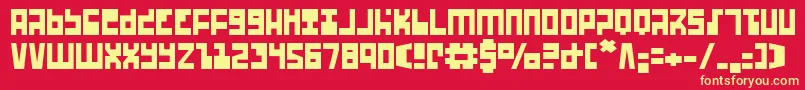 Ufohunter Font – Yellow Fonts on Red Background