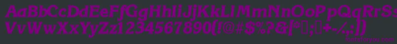 Шрифт ViticadisplaysskItalic – фиолетовые шрифты на чёрном фоне