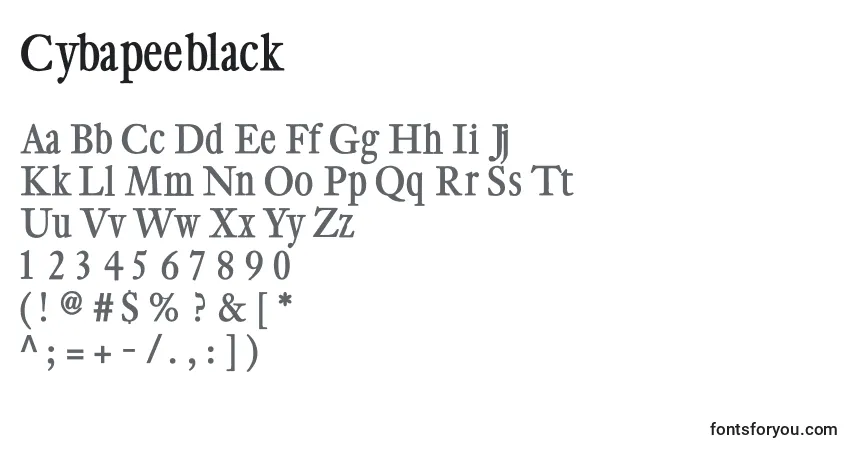 characters of cybapeeblack font, letter of cybapeeblack font, alphabet of  cybapeeblack font