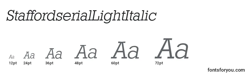 sizes of staffordseriallightitalic font, staffordseriallightitalic sizes